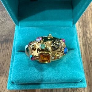 Kurt Geiger Gold-Tone Multicolor Crystal Dome Ring